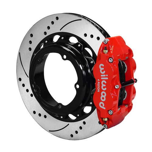 Wilwood Brake Kit, Rear, FNSL4R Big Brake Parking, Radial, 14.00 Rotor, Plain Face, Red, Strange Engineering Floater, Kit