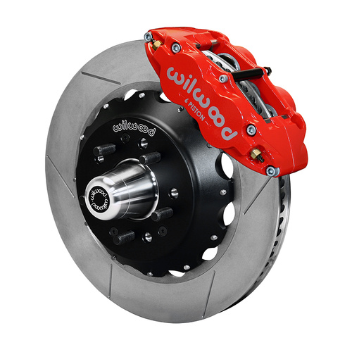 Wilwood Brake Kit, Front, FNSL6R Big Brake (Hub), Radial, 14.00 Rotor, Plain Face, Red, For Chevrolet, Kit