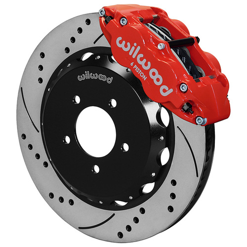 Wilwood Brake Kit, Front, FNSL6R Big Brake (Hat), Radial, 14.00 Rotor, SRP, Red, For Mazda, w/Lines, Kit