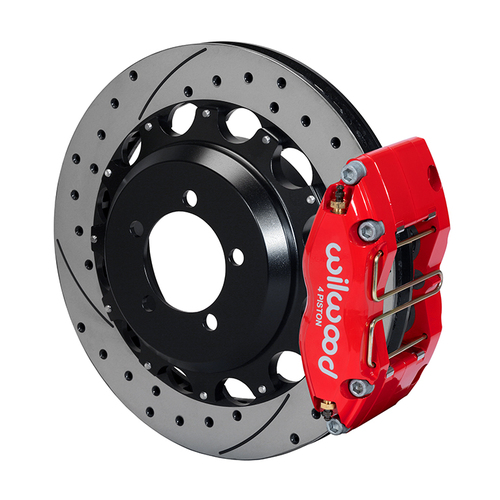 Wilwood Brake Kit, Rear, NDPR13-DS For OE Parking Brake, Radial, 12.88 Rotor, SRP, Red, OEM, w/Lines, Kit