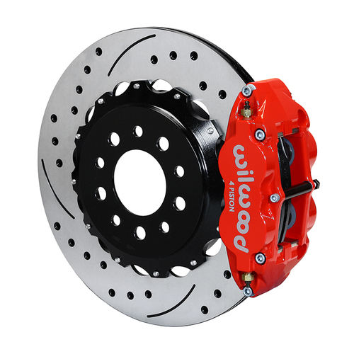 Wilwood Brake Kit, Rear, FNSL4R Big Brake, Radial, 14.00 Rotor, SRP, Red, Morrison Multilink IRS, Kit