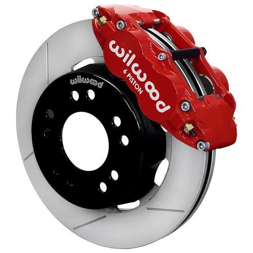 Wilwood Brake Kit, Front, FNSL6R Big Brake (Hat), Radial, 12.19 Rotor, Plain Face, Red, For Chevrolet, For GMC, Kit