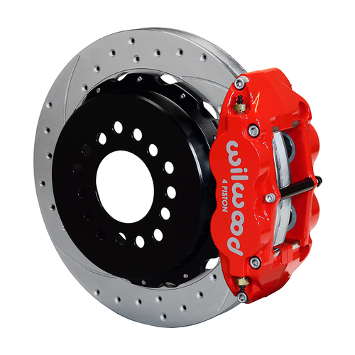 Wilwood Brake Kit, Rear, FNSL4R Big Brake Parking, Radial, 13.00 Rotor, Plain Face, Zinc/Red, Big For Ford New Style, Kit