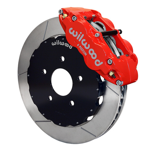 Wilwood Brake Kit, Front, FNSL6R Big Brake (Hat), Radial, 14.00 Rotor, Plain Face, Red, For Mitsubishi, Kit