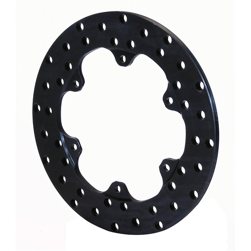 Wilwood Rotor, 0.35 Width, 10.75 in. Dia, 6 x 6.25 in. Bolt Circle, Steel, Solid, Drilled, Black Oxide, Each