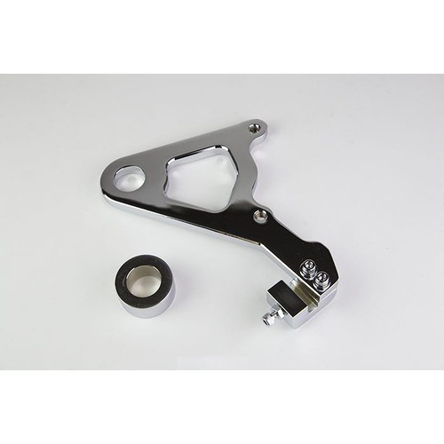 Wilwood Bracket, Rear, Motorcycle, Aluminum, 3.5 Mount Center, 3/8-16 Thread, 11.5 in. Rotor, Chrome, Each