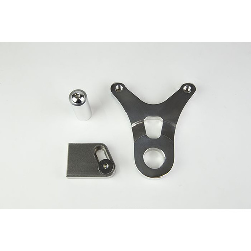 Wilwood Bracket, Rear, Motorcycle, Aluminum, 3.5 Mount Center, 3/8-16 Thread, 10.57 in. Rotor, Polished, Each