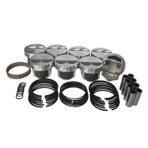 Wiseco, SB Chev Piston & Ring Set, 4.030 in. Bore – 1.425 .in CH, -5.00 CC, Pro Tru Street, Set of 8.