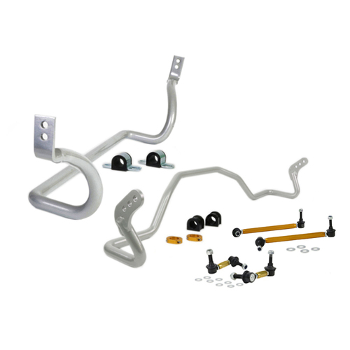 Whiteline Sway Bar, Front and Rear, Solid, Steel, 26mm Front and 24mm Rear, Mitsubishi, Kit Contains BMF56XZ, BMR85XZ, KLC163, KLC144