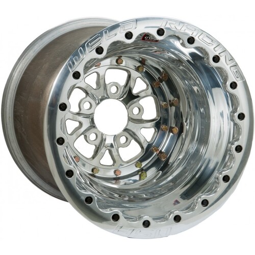 WELD Wheel, V-Series, 15x9 Size, 5X4.75 Bolt Pattern, 3 Backspace, Polished Center, Polished Shell, Polished DBL MT, Each