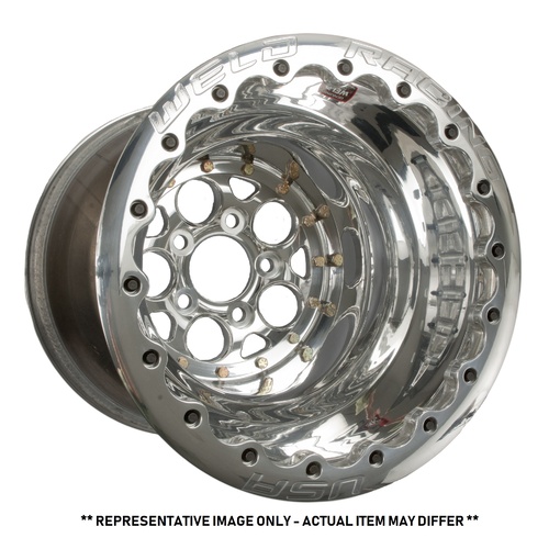 WELD Wheel, Magnum, 15x16 Size, 5X5 Bolt Pattern, 6 Backspace, Polished Center, Polished Shell, Polished DBL, Each